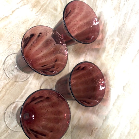 LAST SET! 4 Artland Savannah Purple Bubble Glass 14oz Drinking Glasses Goblets - Picture 11 of 16